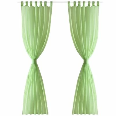 VidaXL Rideau fin Vert pomme 140x245 cm 2 pcs 4 VidaXL Rideau fin Vert pomme 140x245 cm 2 pcs – Image 3