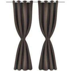 VidaXL Rideau occultant avec œillets métalliques 270 x 245 cm Marron -Habillages de fenêtre Soldes image 3 132204