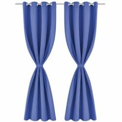VidaXL Rideau occultant avec œillets métalliques 270 x 245 cm Bleu -Habillages de fenêtre Soldes image 3 132212
