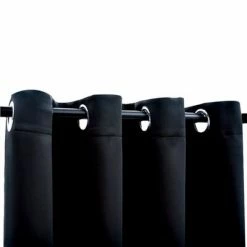 VidaXL Rideau occultant avec anneaux en métal Noir 290x245 cm -Habillages de fenêtre Soldes image 3 134413