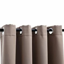 VidaXL Rideaux occultants avec anneaux en métal 2 pcs Taupe 140x245 cm -Habillages de fenêtre Soldes image 3 134436