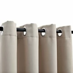 VidaXL Rideau occultant avec anneaux en métal Beige 290x245 cm -Habillages de fenêtre Soldes image 3 134445