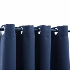VidaXL Rideaux occultants avec anneaux en métal 2 pcs Bleu 140x225 cm -Habillages de fenêtre Soldes image 3 134451