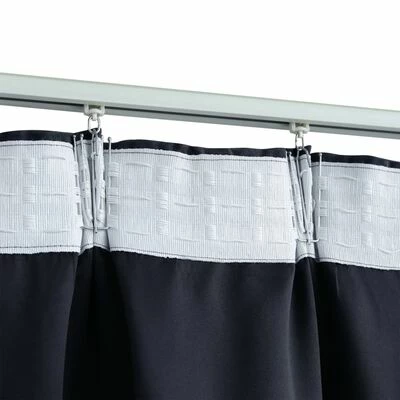 VidaXL Rideaux occultants avec crochets 2 pcs Anthracite 140x175 cm 5 VidaXL Rideaux occultants avec crochets 2 pcs Anthracite 140x175 cm – Image 3