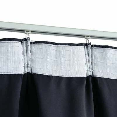 VidaXL Rideaux occultants avec crochets 2 pcs Anthracite 140x245 cm 5 VidaXL Rideaux occultants avec crochets 2 pcs Anthracite 140x245 cm – Image 3