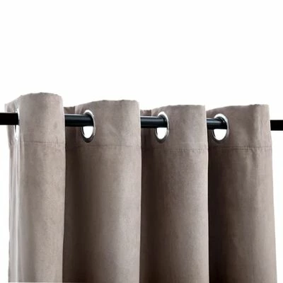 VidaXL Rideaux occultants avec anneaux en métal 2 pcs Taupe 140x175 cm 5 VidaXL Rideaux occultants avec anneaux en métal 2 pcs Taupe 140x175 cm – Image 3