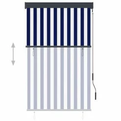 VidaXL Store roulant d'extérieur 100x250 cm Bleu et blanc -Habillages de fenêtre Soldes image 3 145955