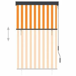 VidaXL Store roulant d'extérieur 100x250 cm Blanc et orange -Habillages de fenêtre Soldes image 3 145957
