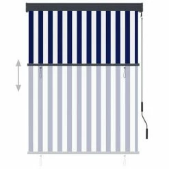 VidaXL Store roulant d'extérieur 120x250 cm Bleu et blanc 10 VidaXL Store roulant d'extérieur 120x250 cm Bleu et blanc -Habillages de fenêtre Soldes image 3 145961