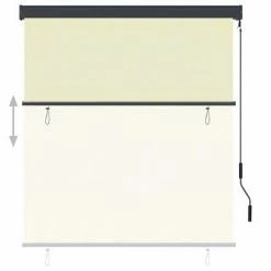 VidaXL Store roulant d'extérieur 140 x 250 cm Crème -Habillages de fenêtre Soldes image 3 145971