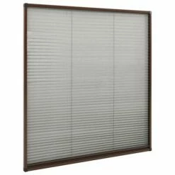 VidaXL Moustiquaire plissée pour fenêtre Aluminium Marron 130x100 cm -Habillages de fenêtre Soldes image 3 148657