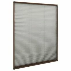 VidaXL Moustiquaire plissée pour fenêtre Aluminium Marron 110x160 cm -Habillages de fenêtre Soldes image 3 148659