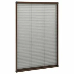 VidaXL Moustiquaire plissée pour fenêtre Aluminium Marron 60x160 cm -Habillages de fenêtre Soldes image 3 148660