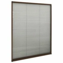 VidaXL Moustiquaire plissée pour fenêtre Aluminium Marron 120x160 cm -Habillages de fenêtre Soldes image 3 148662