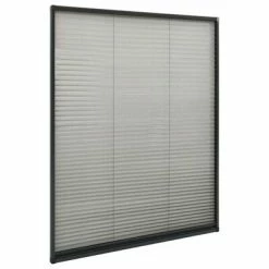 VidaXL Moustiquaire plissée à fenêtre Aluminium Anthracite 100x160 cm -Habillages de fenêtre Soldes image 3 148671