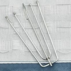 VidaXL Rideaux occultants aspect lin avec crochets 2pcs Bleu 140x225cm -Habillages de fenêtre Soldes image 3 321181