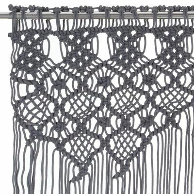 VidaXL Rideau en macramé Anthracite 140x240 cm Coton 5 VidaXL Rideau en macramé Anthracite 140x240 cm Coton – Image 3