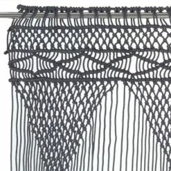 VidaXL Rideau en macramé Anthracite 140x240 cm Coton -Habillages de fenêtre Soldes image 3 323996