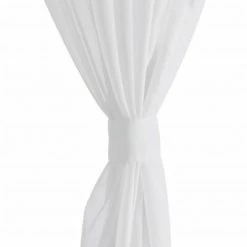 VidaXL Rideau fin Blanc 140x245 cm 2 pcs -Habillages de fenêtre Soldes image 4 130199