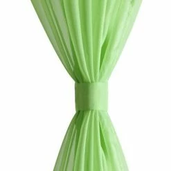VidaXL Rideau fin Vert pomme 140x175 cm 2 pcs -Habillages de fenêtre Soldes image 4 130203