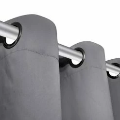 VidaXL Rideau occultant 2 pcs avec œillets métalliques 135x175 cm Gris -Habillages de fenêtre Soldes image 4 132202