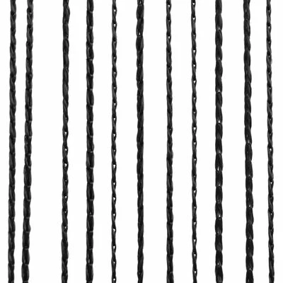 VidaXL Rideau en fils 2 pcs 140 x 250 cm Noir 6 VidaXL Rideau en fils 2 pcs 140 x 250 cm Noir – Image 4