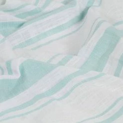 VidaXL Rideaux avec anneaux en métal 2 pcs Coton 140x225cm Rayure Bleu -Habillages de fenêtre Soldes image 4 134384