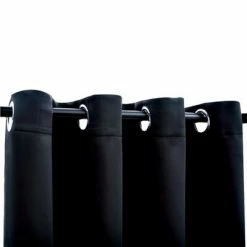 VidaXL Rideaux occultants avec anneaux en métal 2 pcs Noir 140x245 cm -Habillages de fenêtre Soldes image 4 134412