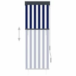 VidaXL Store roulant d'extérieur 60x250 cm Bleu et blanc 11 VidaXL Store roulant d'extérieur 60x250 cm Bleu et blanc -Habillages de fenêtre Soldes image 4 145943