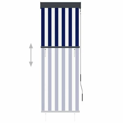 VidaXL Store roulant d'extérieur 60x250 cm Bleu et blanc 6 VidaXL Store roulant d'extérieur 60x250 cm Bleu et blanc – Image 4