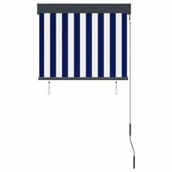 VidaXL Store roulant d'extérieur 80x250 cm Bleu et blanc -Habillages de fenêtre Soldes image 4 145949