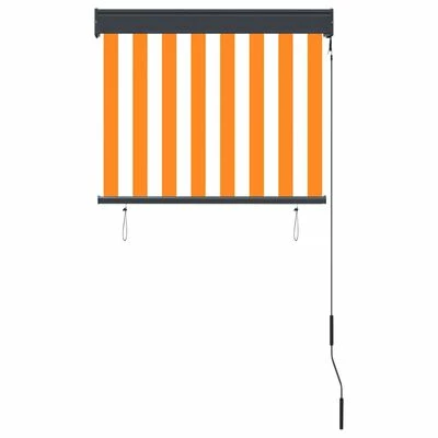 VidaXL Store roulant d'extérieur 80x250 cm Blanc et orange 6 VidaXL Store roulant d'extérieur 80x250 cm Blanc et orange – Image 4