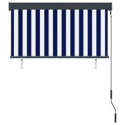 VidaXL Store roulant d'extérieur 120x250 cm Bleu et blanc 11 VidaXL Store roulant d'extérieur 120x250 cm Bleu et blanc -Habillages de fenêtre Soldes image 4 145961