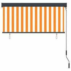 VidaXL Store roulant d'extérieur 140x250 cm Blanc et orange -Habillages de fenêtre Soldes image 4 145969
