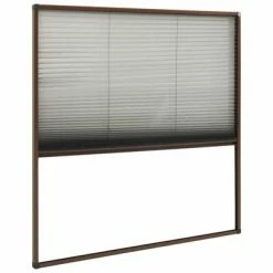 VidaXL Moustiquaire plissée pour fenêtre Aluminium Marron 120x120 cm -Habillages de fenêtre Soldes image 4 148656