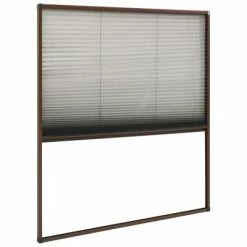 VidaXL Moustiquaire plissée pour fenêtre Aluminium Marron 130x100 cm -Habillages de fenêtre Soldes image 4 148657