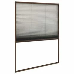 VidaXL Moustiquaire plissée pour fenêtre Aluminium Marron 110x160 cm -Habillages de fenêtre Soldes image 4 148659