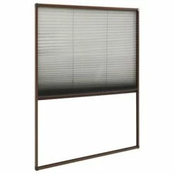 VidaXL Moustiquaire plissée pour fenêtre Aluminium Marron 100x160 cm -Habillages de fenêtre Soldes image 4 148661