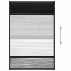 VidaXL Moustiquaire plissée pour fenêtre Aluminium 110x160cm et auvent -Habillages de fenêtre Soldes image 4 148686