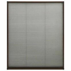 VidaXL Moustiquaire plissée pour fenêtre Aluminium Marron 120x160 cm -Habillages de fenêtre Soldes image 5 148662