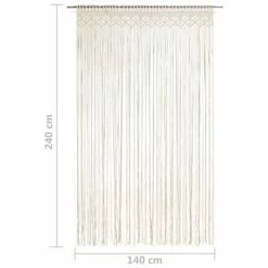 VidaXL Rideau en macramé 140x240 cm Coton -Habillages de fenêtre Soldes image 5 323975