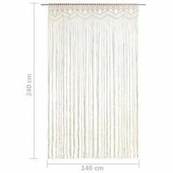 VidaXL Rideau en macramé 140x240 cm Coton -Habillages de fenêtre Soldes image 5 323976