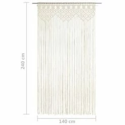 VidaXL Rideau en macramé 140x240 cm Coton -Habillages de fenêtre Soldes image 5 323977
