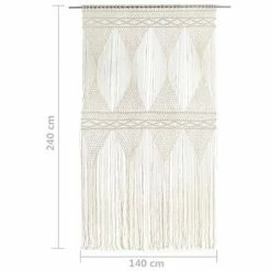 VidaXL Rideau en macramé 140x240 cm Coton -Habillages de fenêtre Soldes image 5 323978