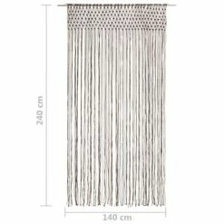 VidaXL Rideau en macramé Taupe 140x240 cm Coton -Habillages de fenêtre Soldes image 5 323979