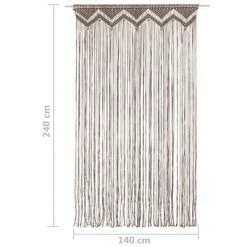 VidaXL Rideau en macramé Taupe 140x240 cm Coton -Habillages de fenêtre Soldes image 5 323980
