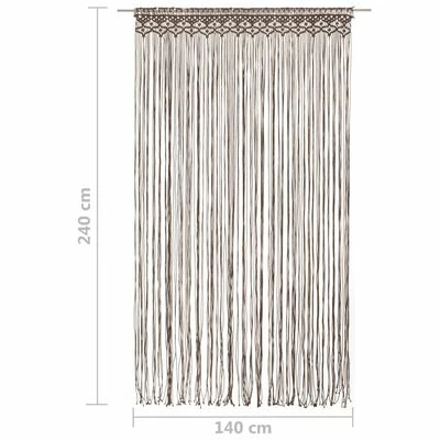 VidaXL Rideau en macramé Taupe 140x240 cm Coton 7 VidaXL Rideau en macramé Taupe 140x240 cm Coton – Image 5
