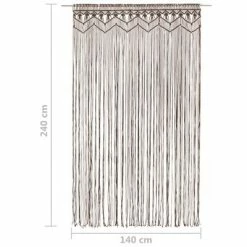 VidaXL Rideau en macramé Taupe 140x240 cm Coton 11 VidaXL Rideau en macramé Taupe 140x240 cm Coton -Habillages de fenêtre Soldes image 5 323982