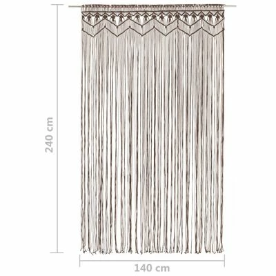 VidaXL Rideau en macramé Taupe 140x240 cm Coton 7 VidaXL Rideau en macramé Taupe 140x240 cm Coton – Image 5