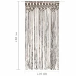 VidaXL Rideau en macramé Taupe 140x240 cm Coton -Habillages de fenêtre Soldes image 5 323983